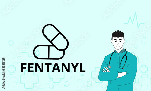 Fentanyl medical vector illustration 