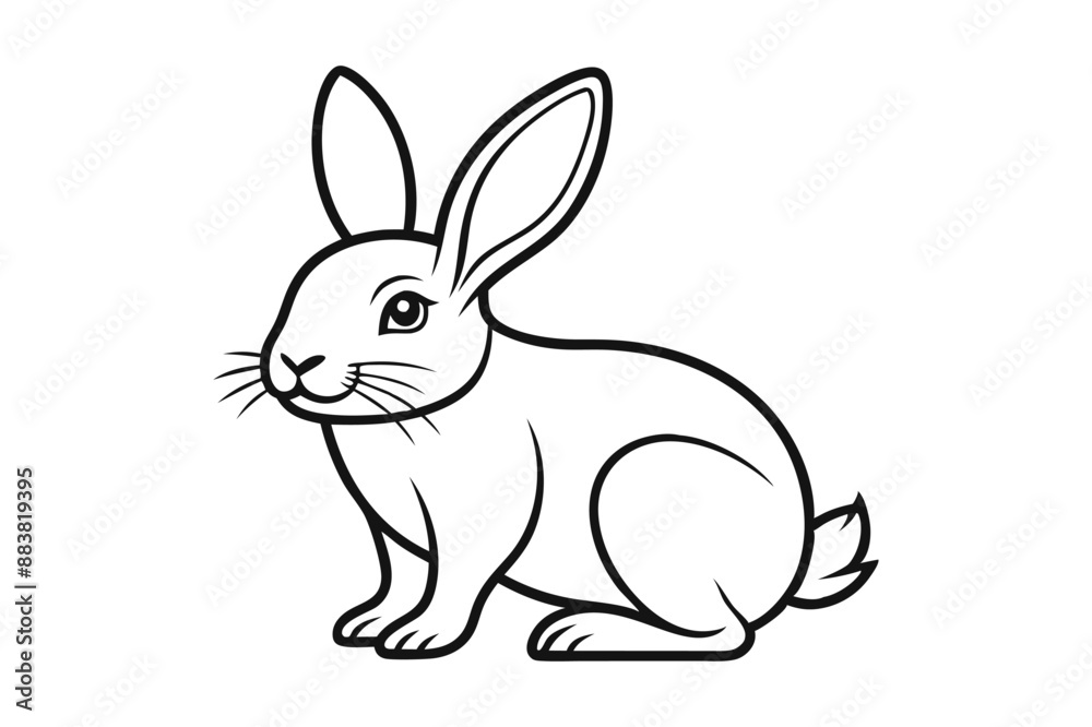 Cute bunny rabbit outline sketch vector illustration. Cute bunny rabbit outline sketch vector illustration.