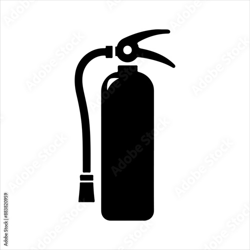 Fire extinguisher silhouette on white background. Fire extinguisher icon sign vector illustration design.