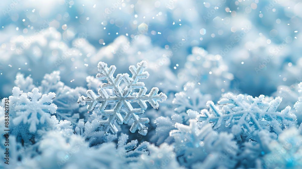 3D Flat Icon of Unique Snowflake Among Flakes, Individuality and Uniqueness Symbol, Isolated White Background 3D Flat Icon of Unique Snowflake Among Flakes, Individuality and Uniqueness Symbol, Isolated White Background