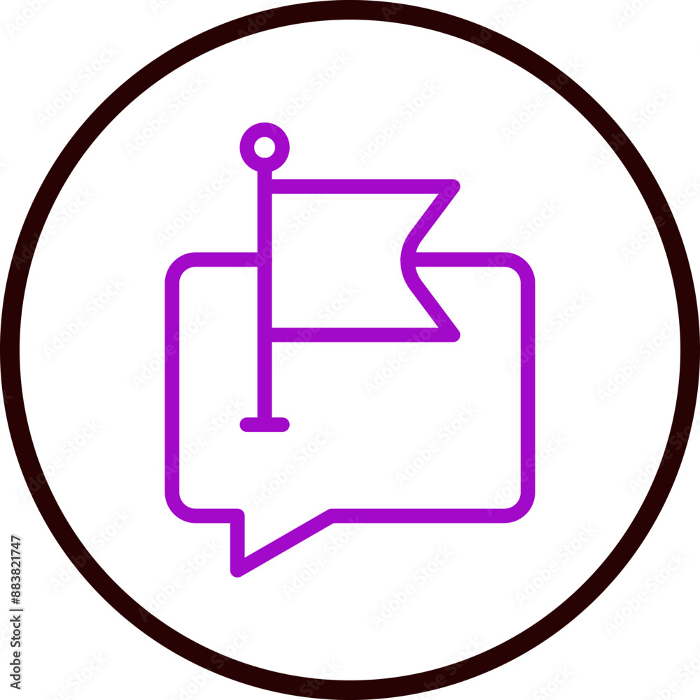 Flagged Vector Line Purple Circle Black Flagged Vector Line Purple Circle Black