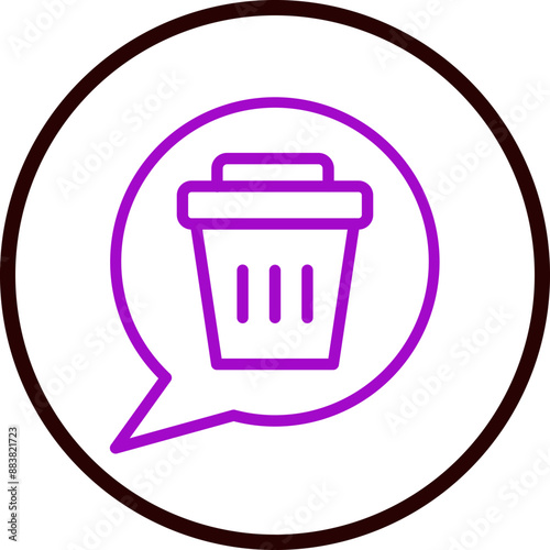 Delete Message Vector Line Purple Circle Black