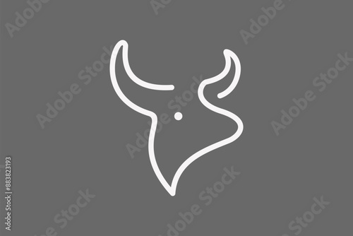 Illustration vector graphic of line art bull head. Good for logo