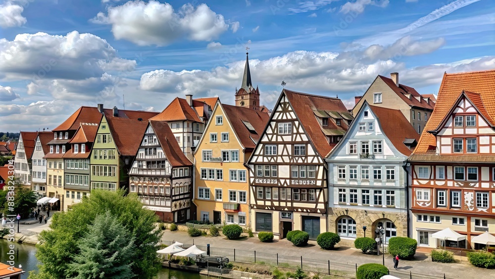 Charming German town with half-timbered houses and historic architecture, Oberursel Charming German town with half-timbered houses and historic architecture, Oberursel