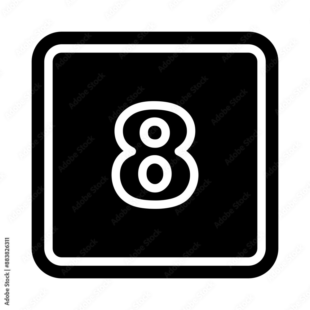 8 Number Vector Glyph Icon Design 8 Number Vector Glyph Icon Design