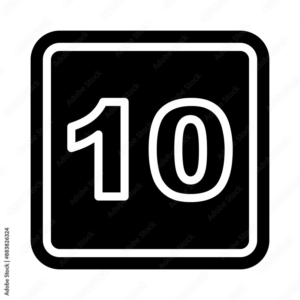 10 Number Vector Glyph Icon Design 10 Number Vector Glyph Icon Design