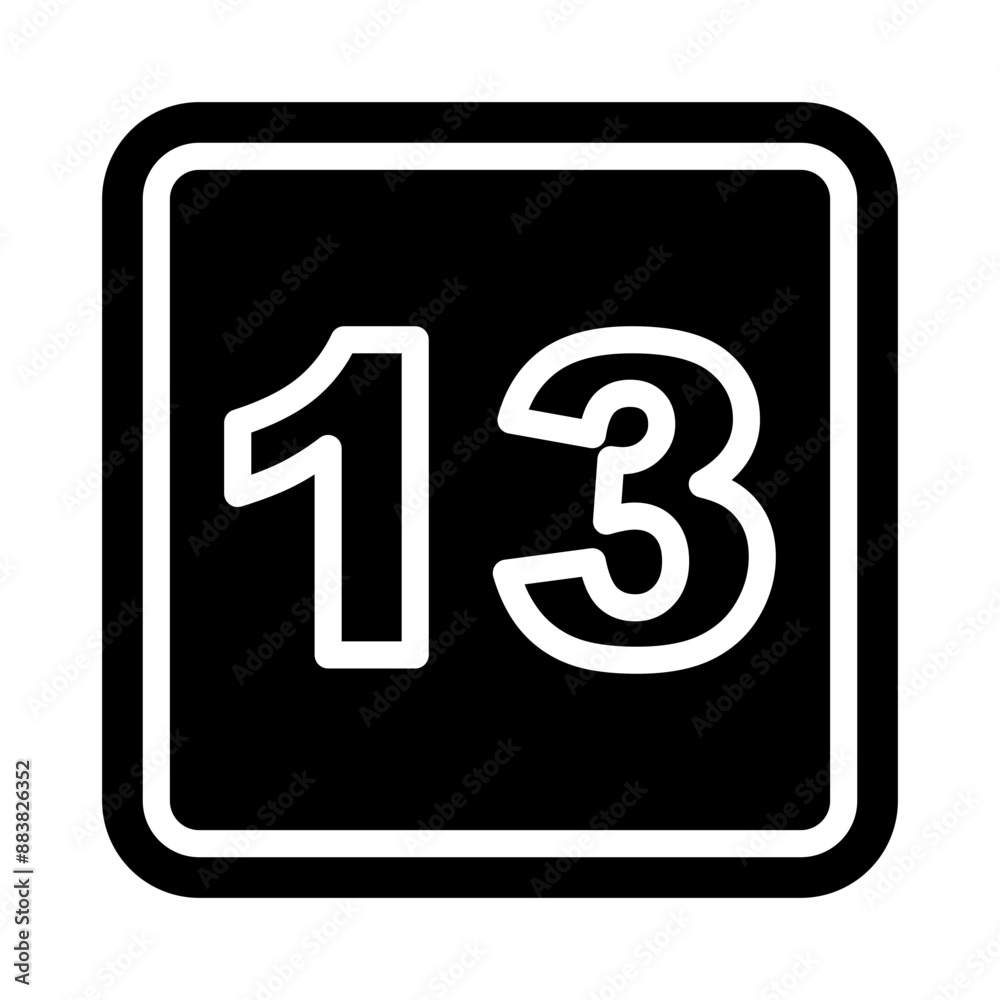 13 Number Vector Glyph Icon Design 13 Number Vector Glyph Icon Design