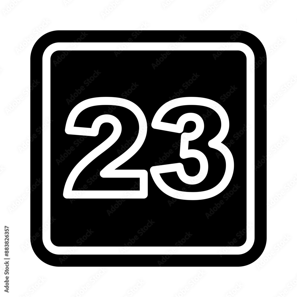 23 Number Vector Glyph Icon Design 23 Number Vector Glyph Icon Design