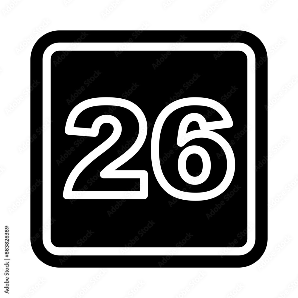 26 Number Vector Glyph Icon Design 26 Number Vector Glyph Icon Design