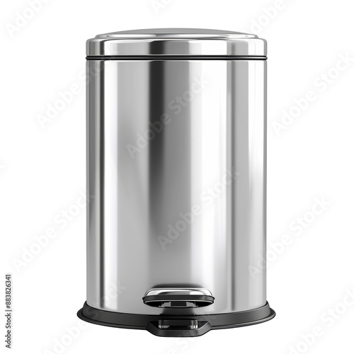 Stainless steel pedal trash can , isolated on white background, transparent background