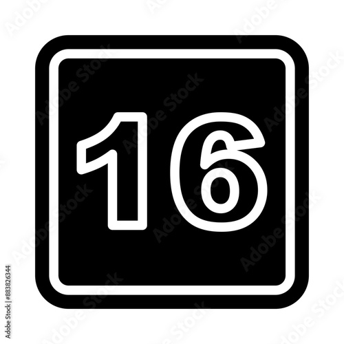 16 Number Vector Glyph Icon Design