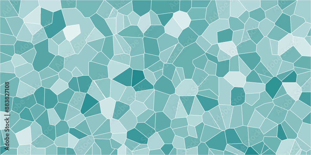 Obraz premium Multicolor Broken Stained Glass Background with White lines. 3d Geometric Retro tiles pattern. Voronoi diagram polygonal texture.