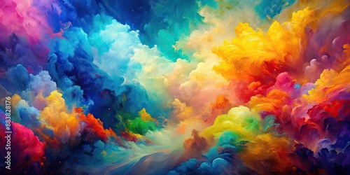 Wallpaper Mural Abstract background in oil paint with vibrant colors , art, painting, creativity, colorful, texture, abstract, background Torontodigital.ca
