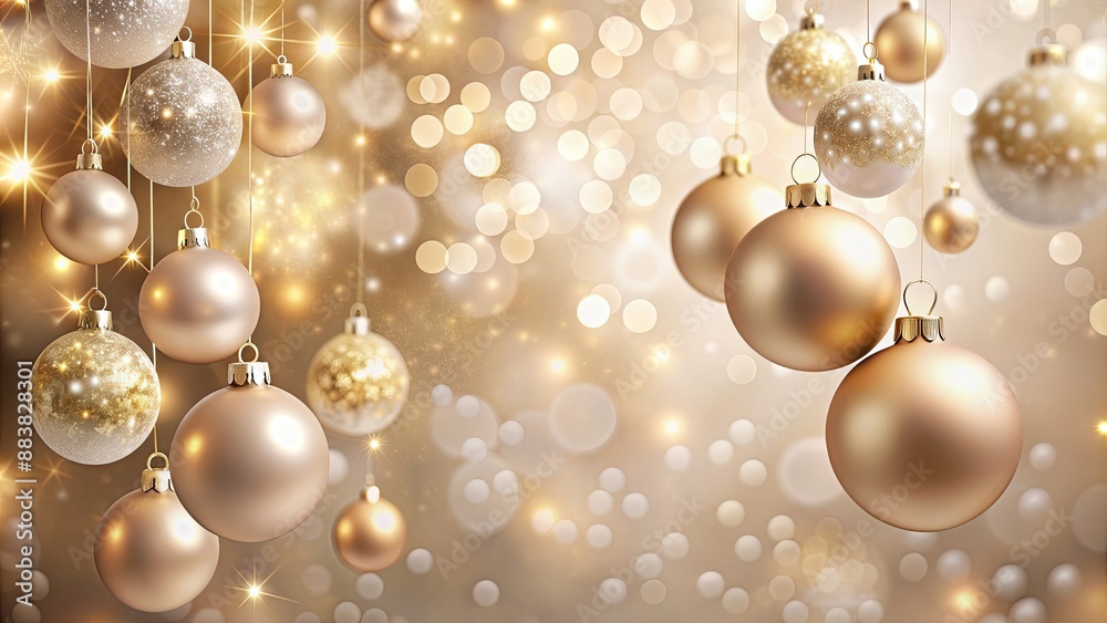 abstract Christmas light background with beige Christmas ornaments , , abstract, Christmas, light, background, beige abstract Christmas light background with beige Christmas ornaments , , abstract, Christmas, light, background, beige