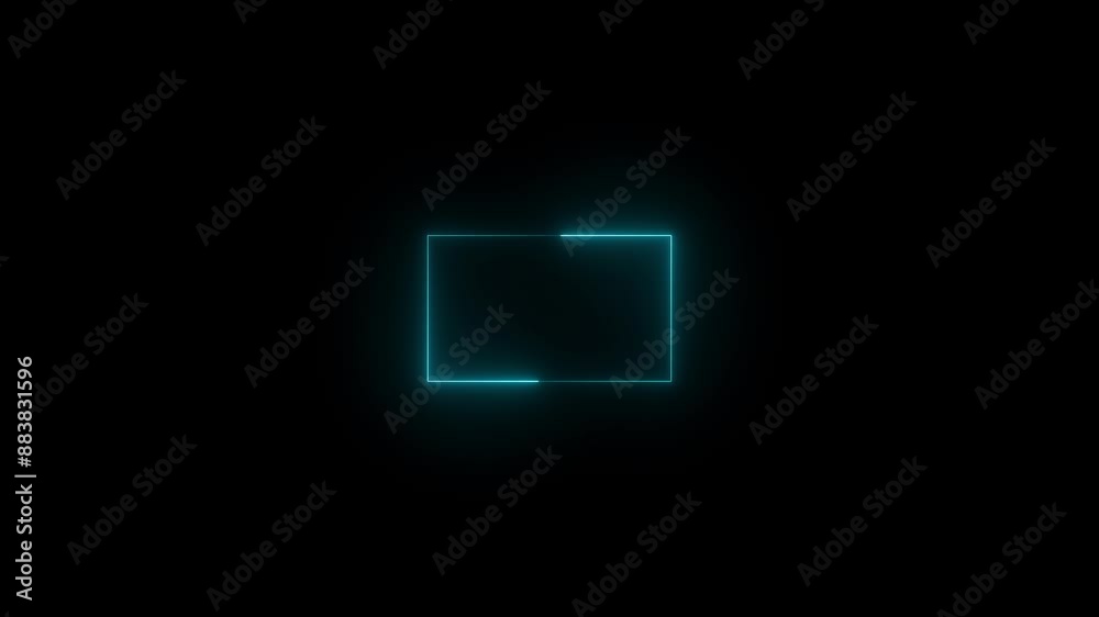 Neon mailfill icon cyan glowing black background animation Neon mailfill icon cyan glowing black background animation