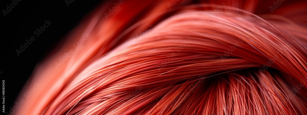 A tight shot of red hair with light and dark streaks atop A tight shot of red hair with light and dark streaks atop