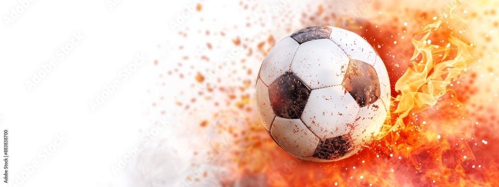 Naklejka premium soccer ball flies,