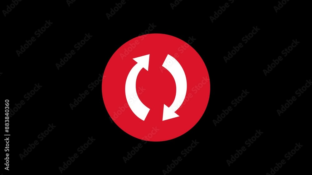 Arrow circle icon red color simple shape circle animation black background Arrow circle icon red color simple shape circle animation black background