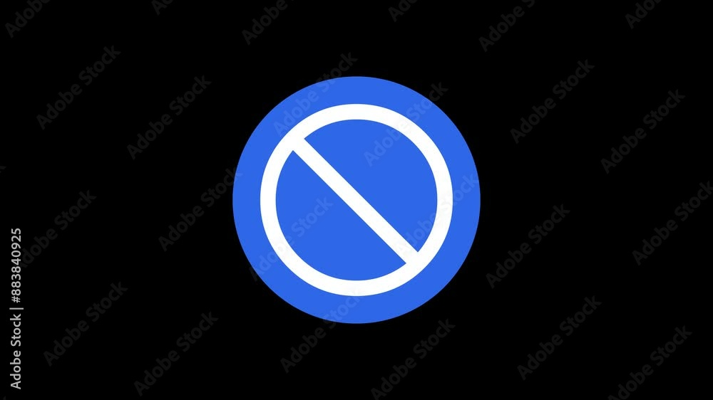 Backslash icon blue color simple shape circle animation black background