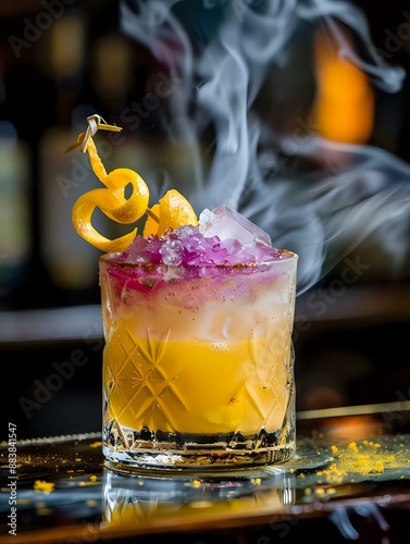 Vibrant Lemonade Served in Elegant Glass photo