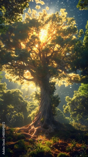 Biblical illustration, the Tree of Life whose fruit was eaten by Adam and Eve