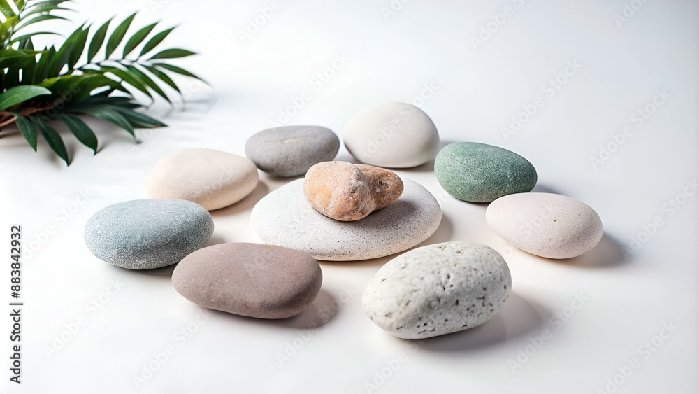 Zen Steine auf weißem Hintergrund Zen Steine auf weißem Hintergrund