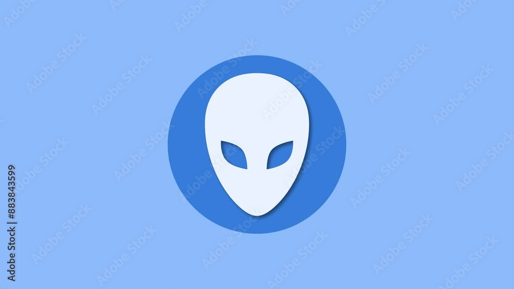 Face mask icon blue color simple shape circle animation Face mask icon blue color simple shape circle animation