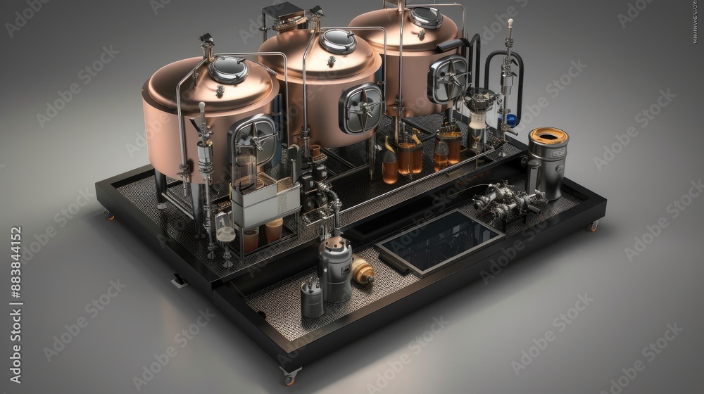 Fototapeta premium An automated home brewery system with customizable beer brewing options