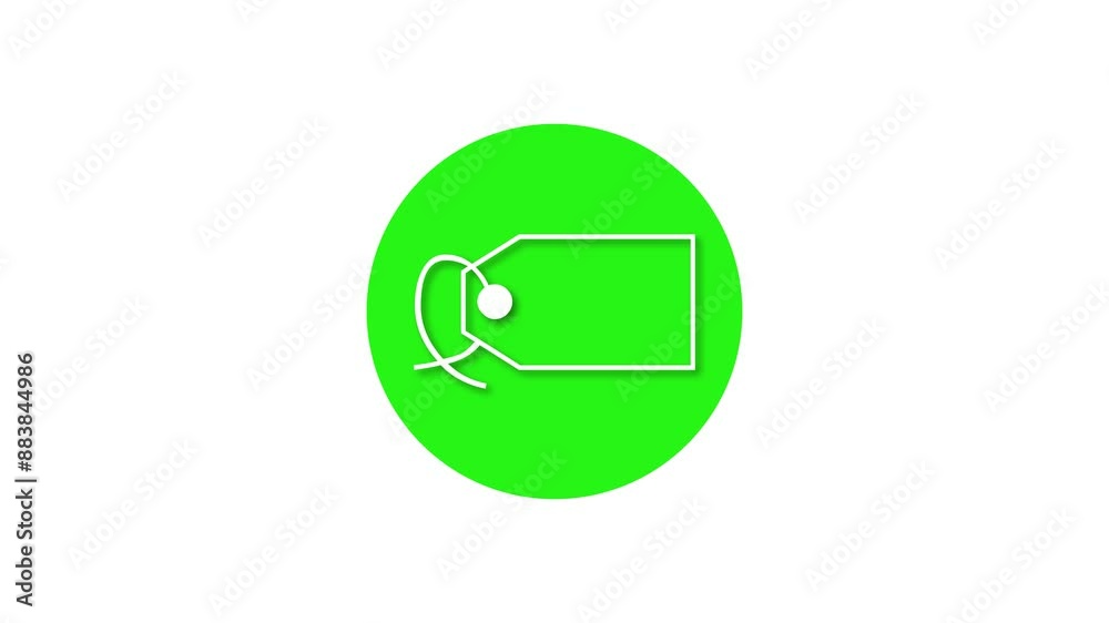 Label icon green color simple shape circle animation white background Label icon green color simple shape circle animation white background
