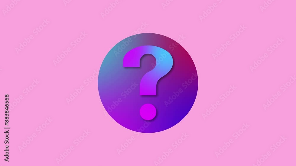 Question mark icon gradient colorful simple shape circle animation Question mark icon gradient colorful simple shape circle animation