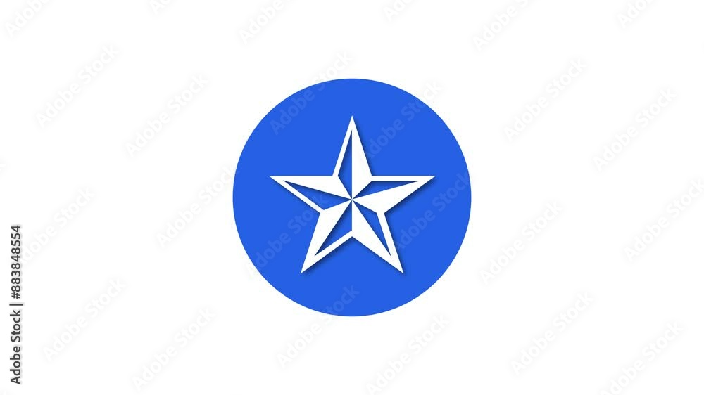Star icon blue color simple shape circle animation white background Star icon blue color simple shape circle animation white background