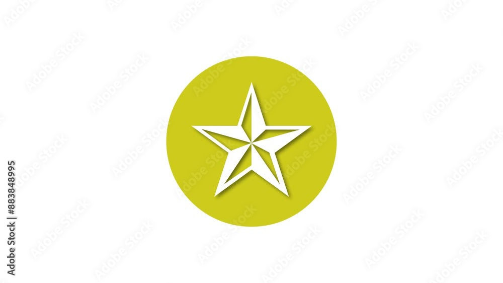 Star icon yellow color simple shape circle animation white background Star icon yellow color simple shape circle animation white background