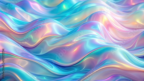 Abstract holographic background with pastel iridescent waves and soft, fluid colors , holographic, abstract, background, pastel