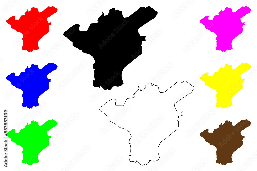 Naklejka premium Balikesir City (Republic of Turkey, Marmara Region) map vector illustration, scribble sketch City of Balikesir map