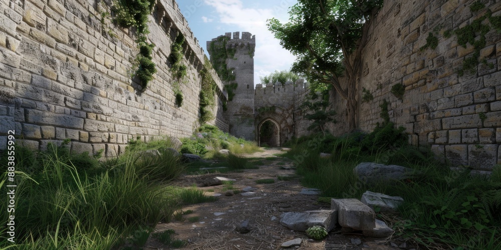 Forgotten Pathway Through Castle Ruins Forgotten Pathway Through Castle Ruins