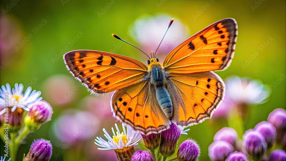 Vibrant close-up of a Lycaena butterfly resting on a flower, Lycaena, butterfly, insect, nature, colorful, vibrant, beauty Vibrant close-up of a Lycaena butterfly resting on a flower, Lycaena, butterfly, insect, nature, colorful, vibrant, beauty