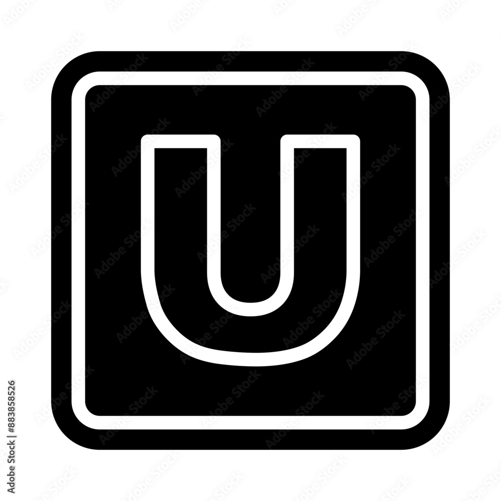 U Capital Alphabet Vector Glyph Icon Design U Capital Alphabet Vector Glyph Icon Design