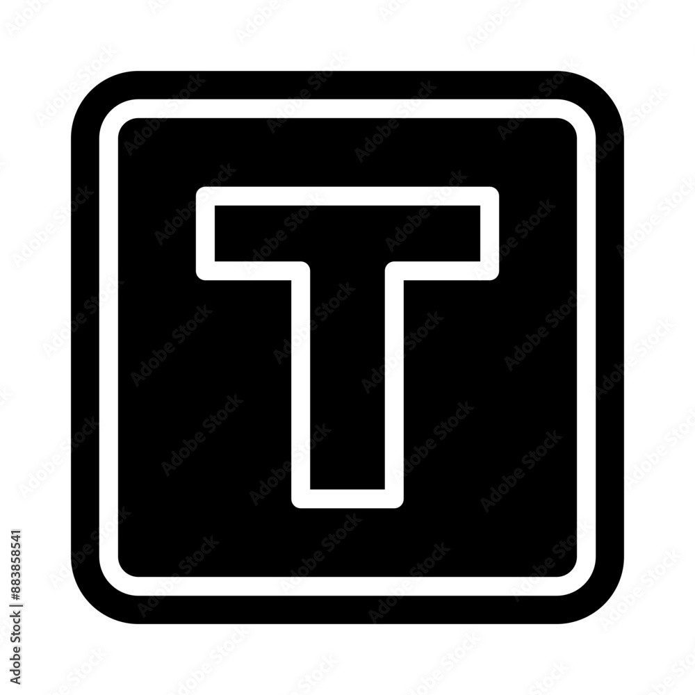 T Capital Alphabet Vector Glyph Icon Design T Capital Alphabet Vector Glyph Icon Design