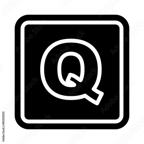 Q Capital Alphabet Vector Glyph Icon Design