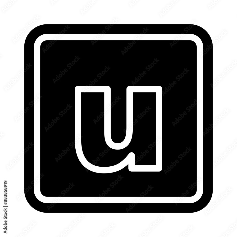 u Small Alphabet Vector Glyph Icon Design u Small Alphabet Vector Glyph Icon Design