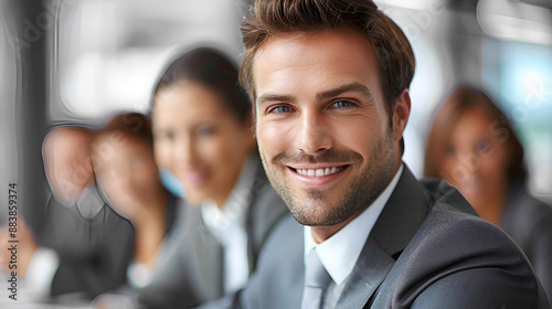 Corporate business team and manager in a meeting copy space. Generative AI