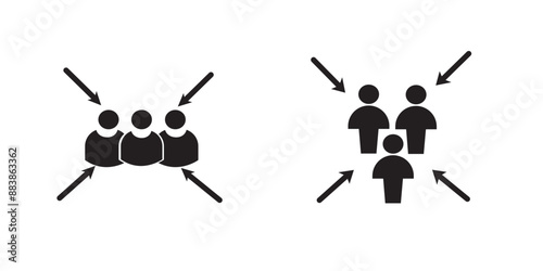 Gathering point icon, people gathering point vector icon