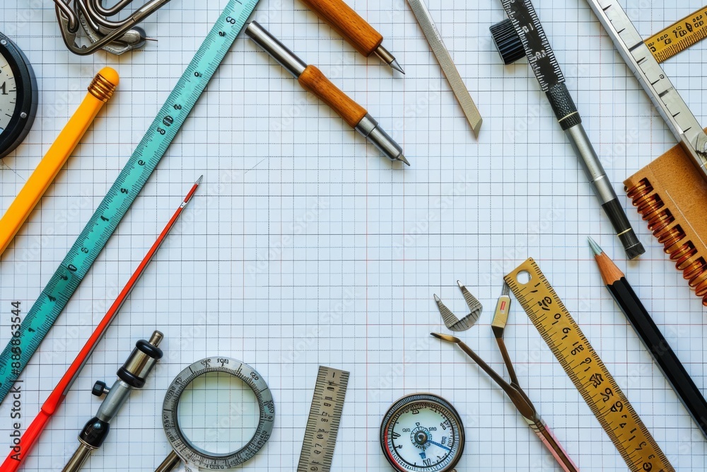 A Variety of Tools for Drawing and Measuring A Variety of Tools for Drawing and Measuring