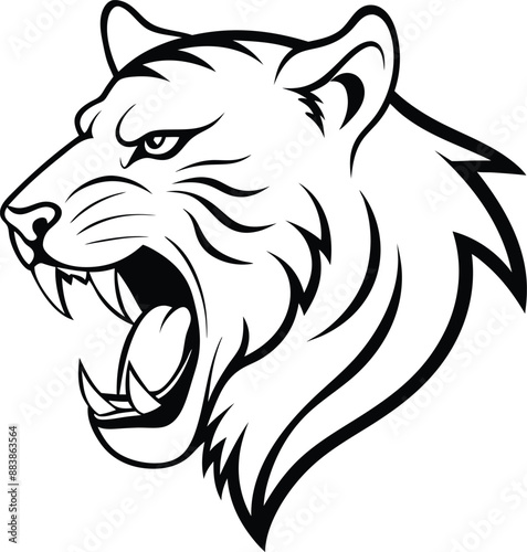 Wallpaper Mural a-tiger-head-are-roaring--with-shilhoette-vector-a.eps Torontodigital.ca