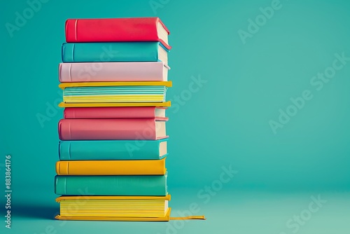 Parenting guides stacked neatly in a photorealistic style, captured from a high angle with a centered composition and a depth of field effect, illuminated by ambient light, featuring a complementary