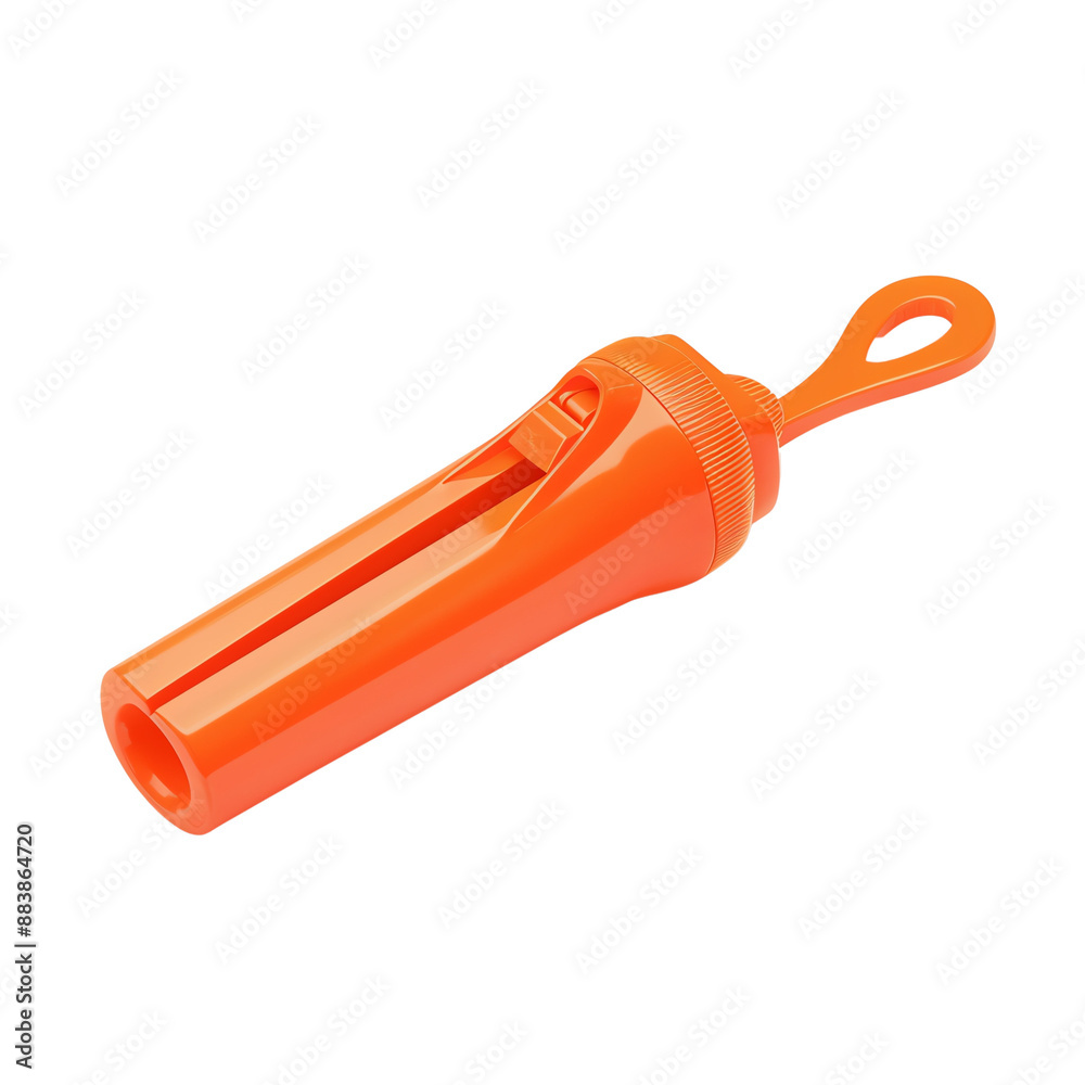 Bright orange safety whistle with keychain loop, ideal for outdoor activities and emergency situations. Bright orange safety whistle with keychain loop, ideal for outdoor activities and emergency situations.