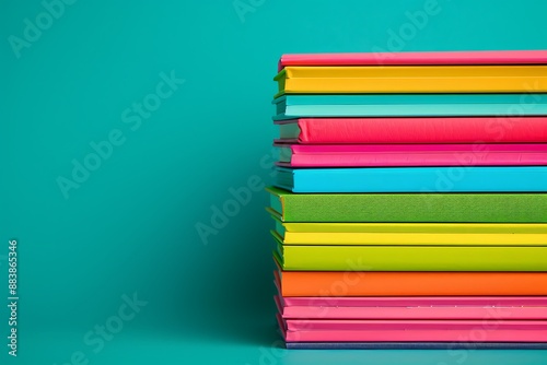 Wallpaper Mural Parenting guides stacked neatly in a modern style, captured from a high angle with a centered composition and a depth of field effect, illuminated by ambient light, featuring a complementary colors Torontodigital.ca