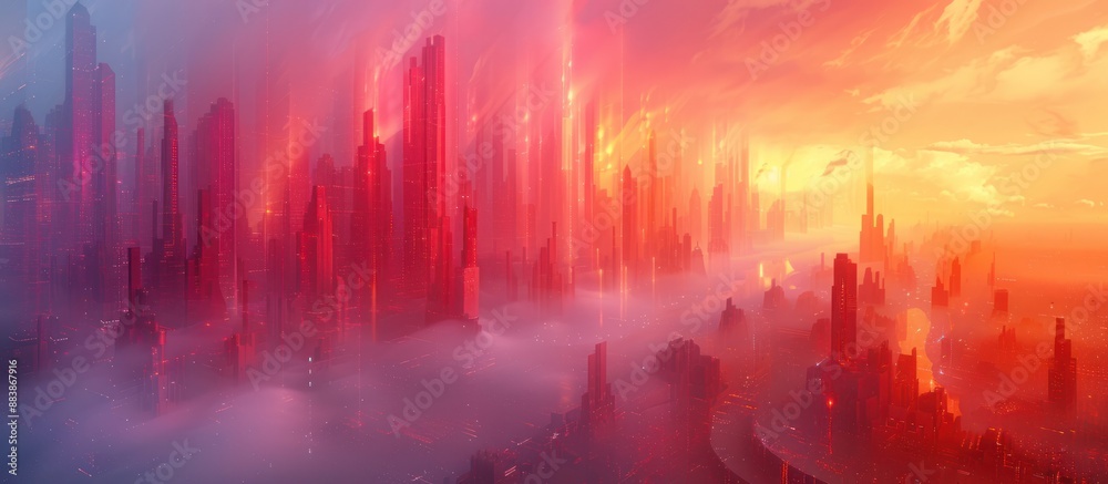 Futuristic Cityscape at Sunset Futuristic Cityscape at Sunset