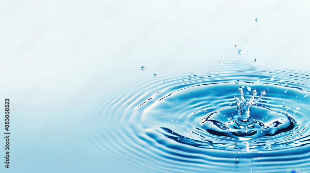 Captivating image of a water droplet creating ripples, exuding purity and simplicity. Captivating image of a water droplet creating ripples, exuding purity and simplicity.