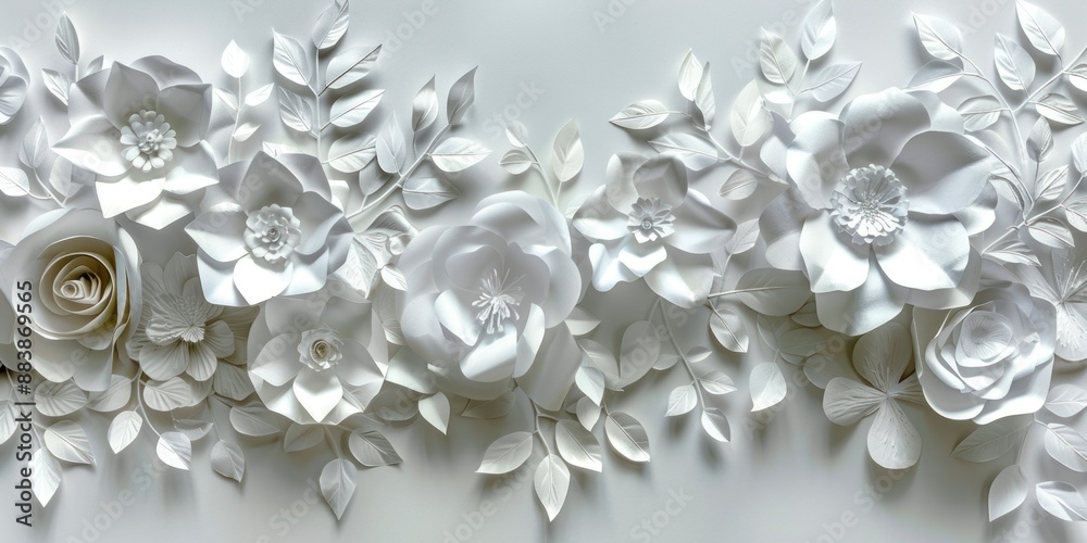 White Paper Flowers On White Background
White Paper Flowers On White Background
